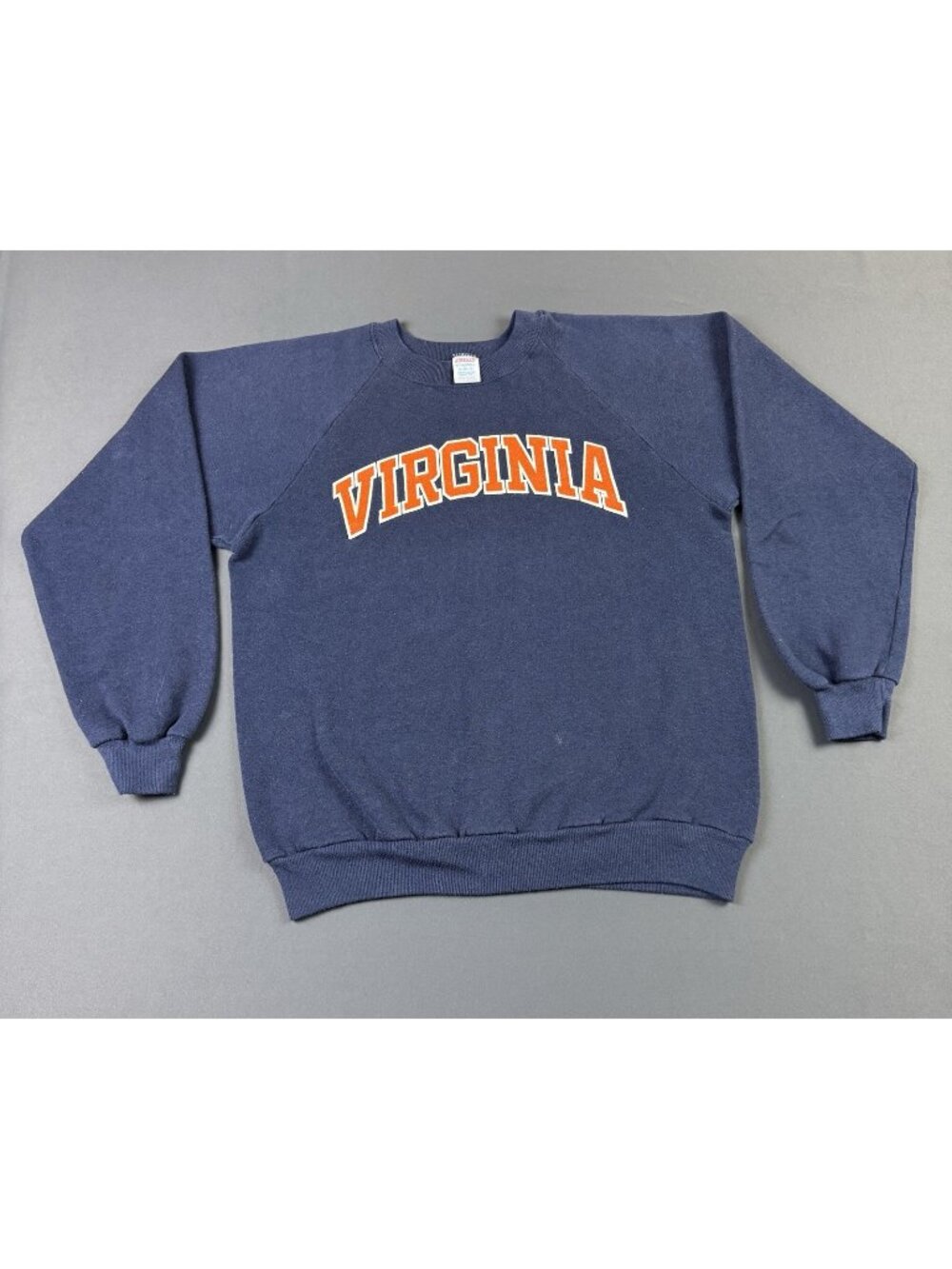 Rare Vintage 80s Virginia NCAA Navy Blue Sun Fade Jerzees By Russell Athletic